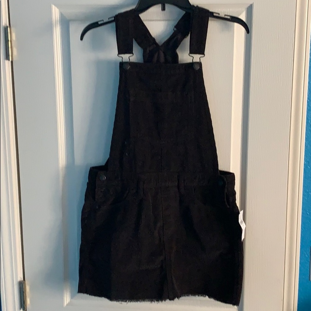Black corduroy skirt overall